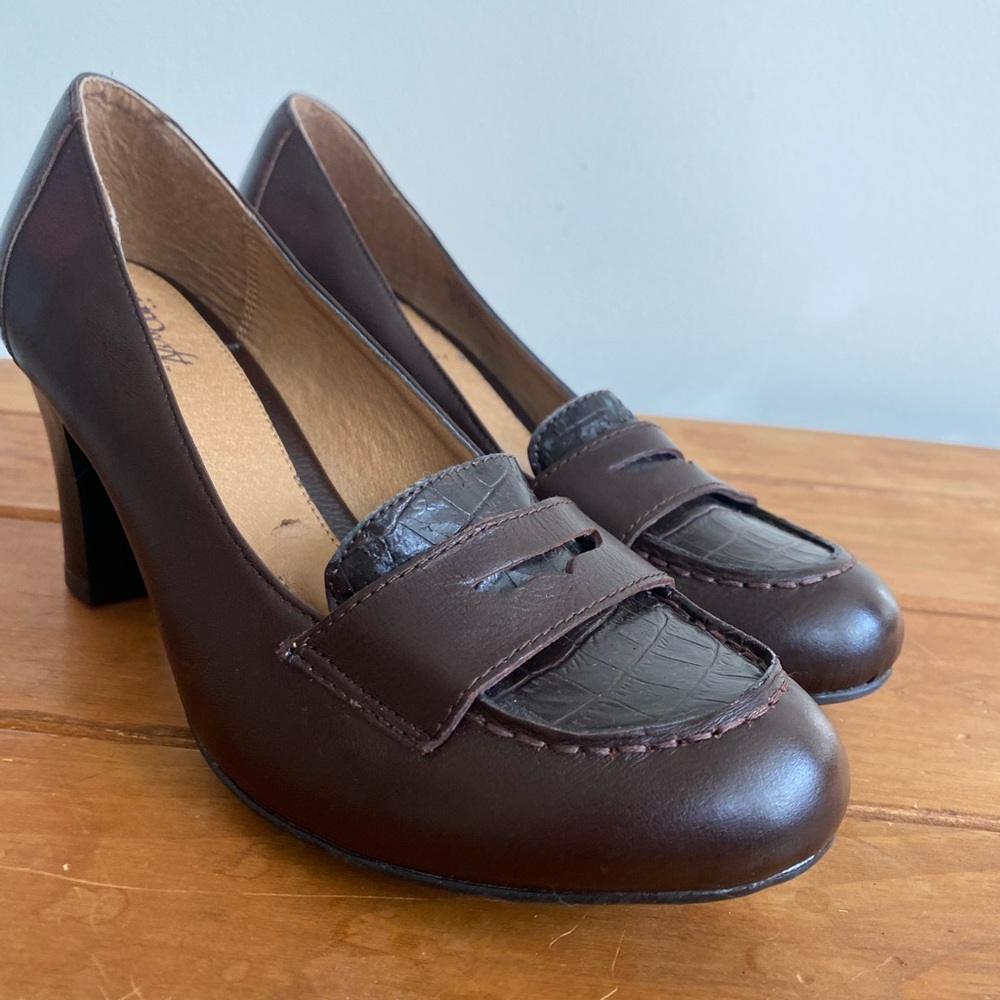 Brown Leather Penny Loafers